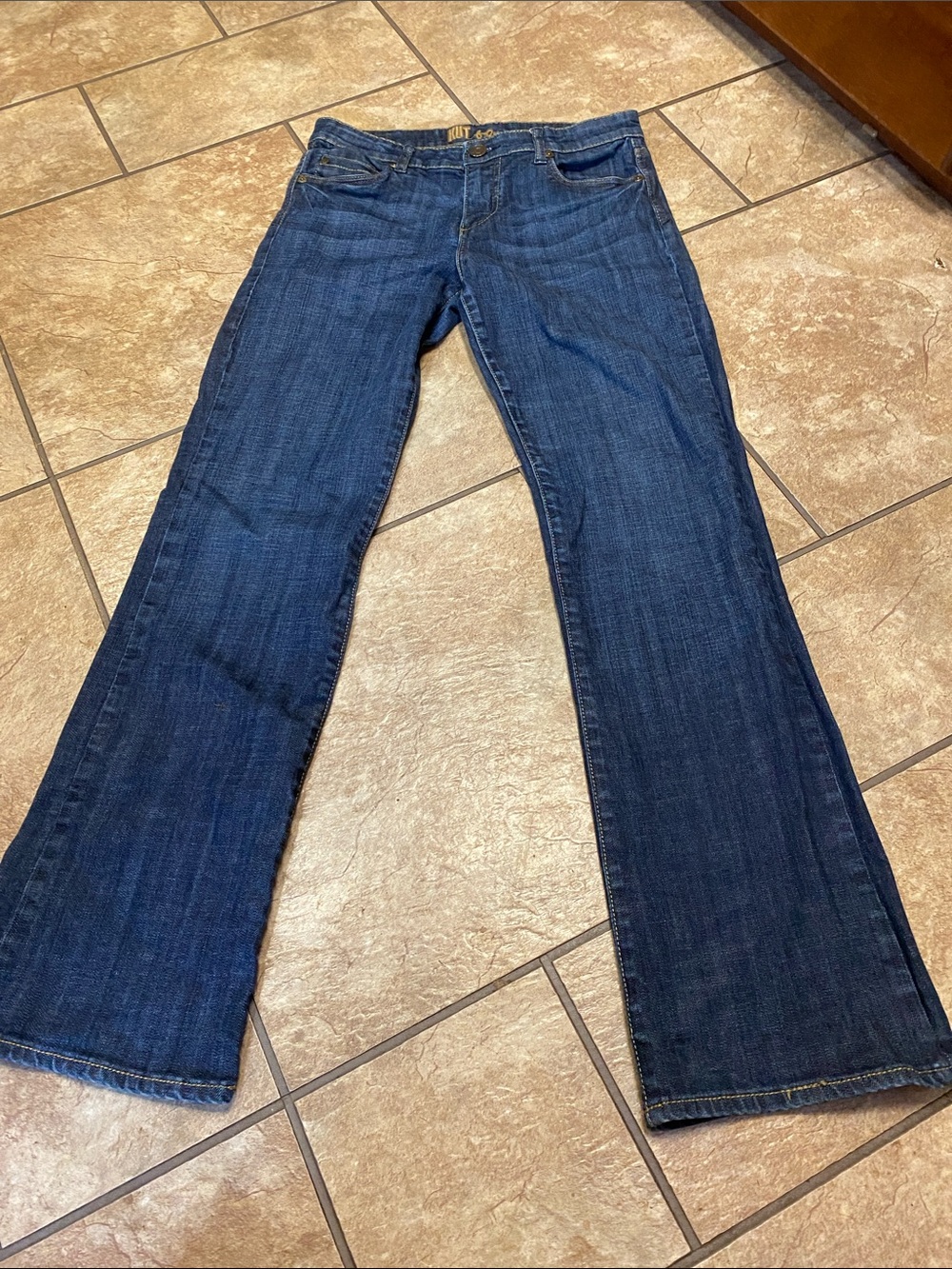 Kut From the Kloth Bootcut Jeans Dark Blue with Whiskering-8 - Picture 3 of 14
